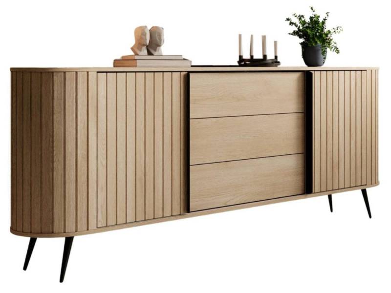 yourhouse24 Kommode mit Schubladen MIZU, Cremona Eiche, mit Lamellen von yourhouse24