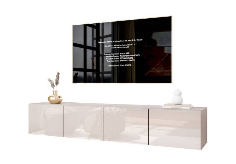yourhouse24 Lowboard Noisy TV-Lowboard 200 cm hängend mit LED-Beleuchtung und Push-to-Open von yourhouse24