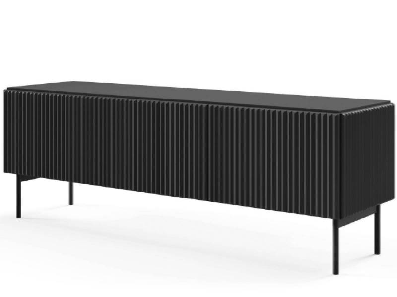 yourhouse24 Lowboard RTV-Schrank Muti 3D 147x51x40 cm Schwarz, Kaschmir von yourhouse24