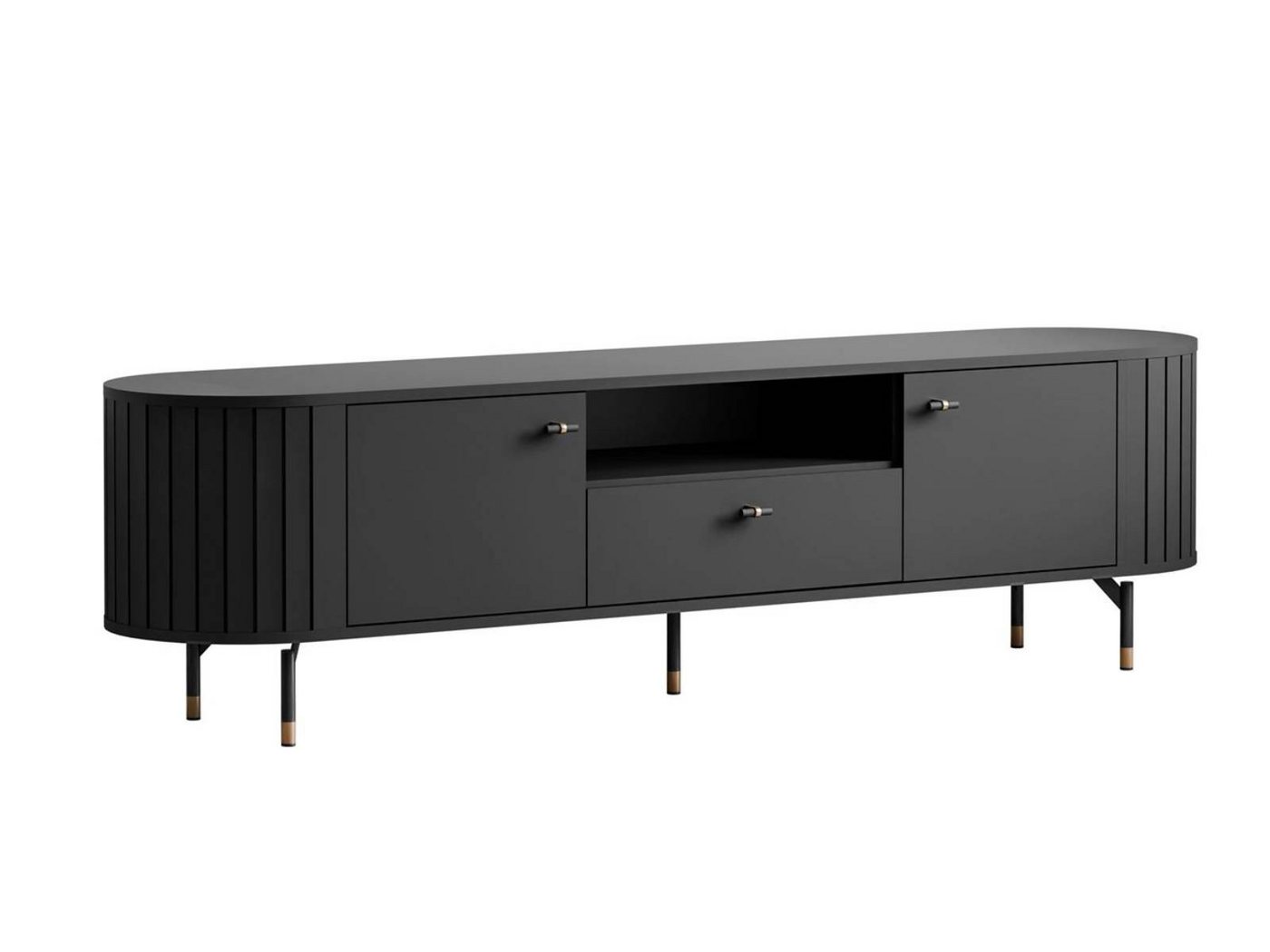 yourhouse24 Lowboard TV-Lowboard RTV-Schrank ELODIE mit Schublade Schwarz, Kaschmir yourhouse24 Lowboard TV-Lowboard RTV-Schrank ELODIE mit Schublade Schwarz, Kaschmir von yourhouse24