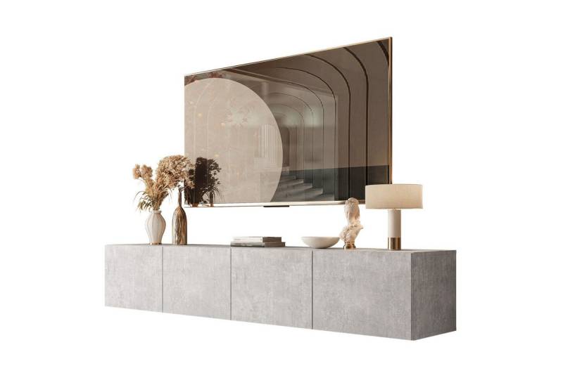 yourhouse24 Lowboard Noisy TV-Lowboard 200 cm hängend mit LED-Beleuchtung und Push-to-Open von yourhouse24