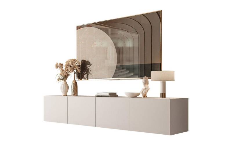 yourhouse24 Lowboard Noisy TV-Lowboard 200 cm hängend mit LED-Beleuchtung und Push-to-Open von yourhouse24