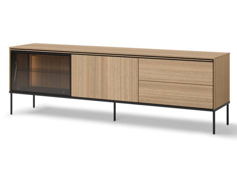 yourhouse24 Lowboard VISSO VI-08 mit Beleuchtung Eiche linear von yourhouse24