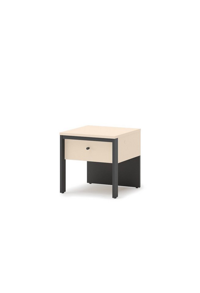 yourhouse24 Nachttisch 1s ENNA EN-05 Schlafzimmer - sandbeige/schwarz/Eiche Natur von yourhouse24