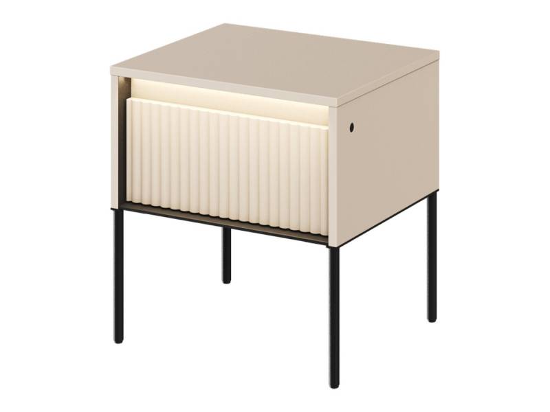 yourhouse24 Nachttisch TREND TR-10 Modernes Möbel mit Rillenfront, Metallgestell von yourhouse24