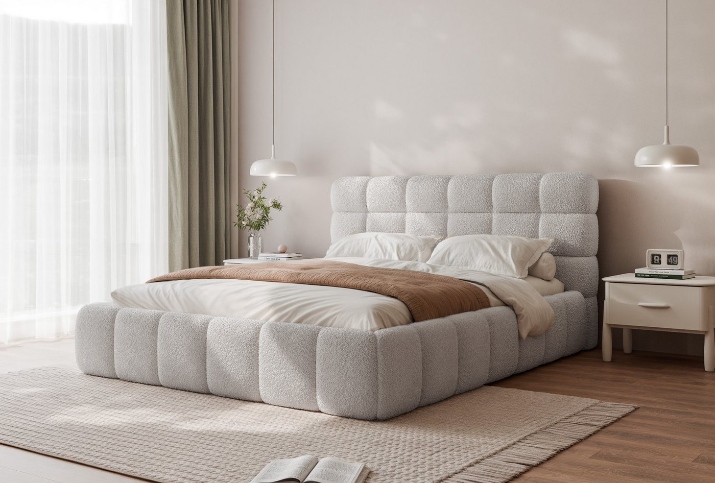 yourhouse24 Polsterbett Bubble Doppelbett Bettgestell Lattenrost mit Bettkasten (Bettgestell mit Bettkasten und Lattenrost), Stauraumbett mit integriertem Bettkasten yourhouse24 Polsterbett Bubble Doppelbett Bettgestell Lattenrost mit Bettkasten (Bettgestell mit Bettkasten und Lattenrost), Stauraumbett mit integriertem Bettkasten von yourhouse24