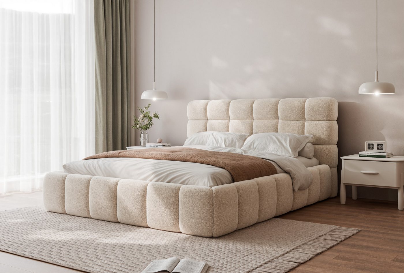 yourhouse24 Polsterbett Bubble Doppelbett Bettgestell Lattenrost mit Bettkasten (Bettgestell mit Bettkasten und Lattenrost), Stauraumbett mit integriertem Bettkasten yourhouse24 Polsterbett Bubble Doppelbett Bettgestell Lattenrost mit Bettkasten (Bettgestell mit Bettkasten und Lattenrost), Stauraumbett mit integriertem Bettkasten von yourhouse24