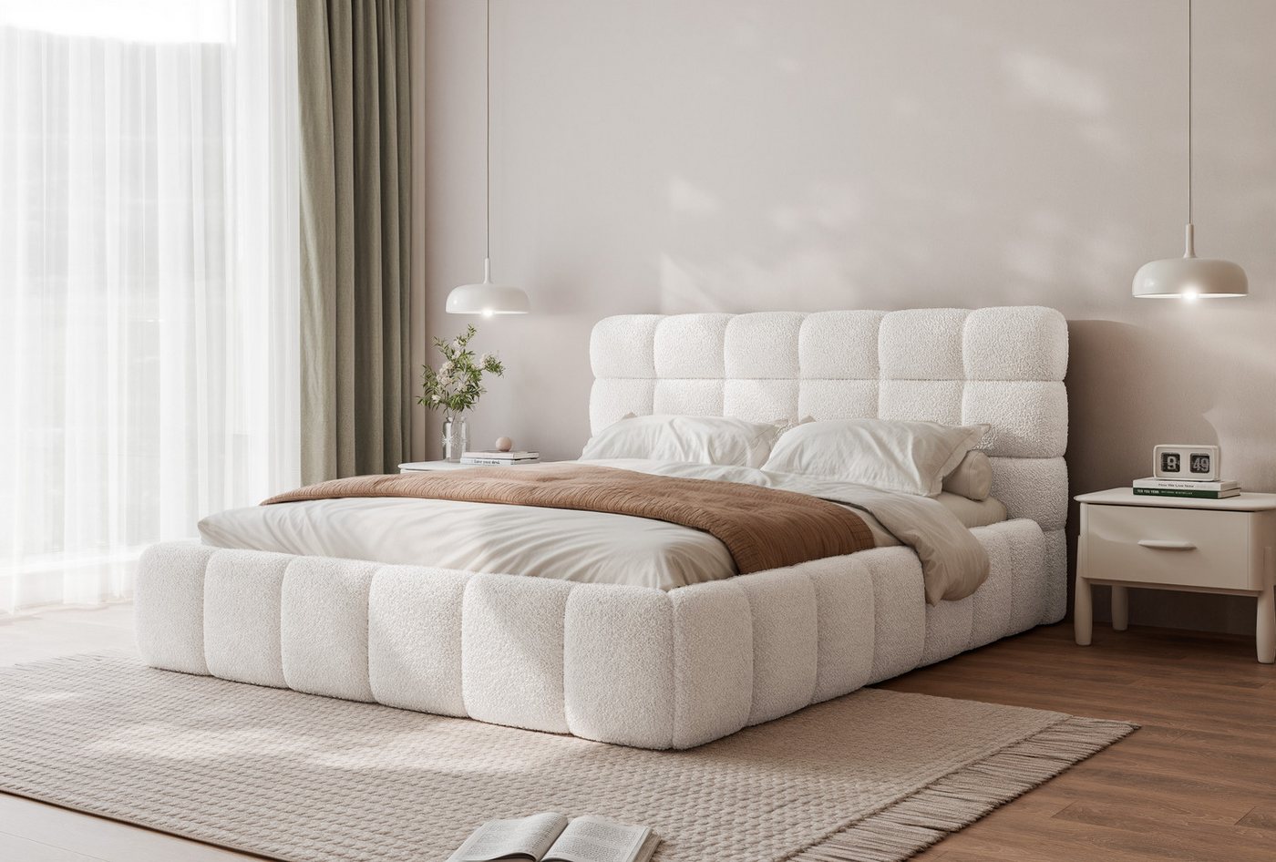 yourhouse24 Polsterbett Bubble Doppelbett Bettgestell Lattenrost mit Bettkasten (Bettgestell mit Bettkasten und Lattenrost), Stauraumbett mit integriertem Bettkasten yourhouse24 Polsterbett Bubble Doppelbett Bettgestell Lattenrost mit Bettkasten (Bettgestell mit Bettkasten und Lattenrost), Stauraumbett mit integriertem Bettkasten von yourhouse24