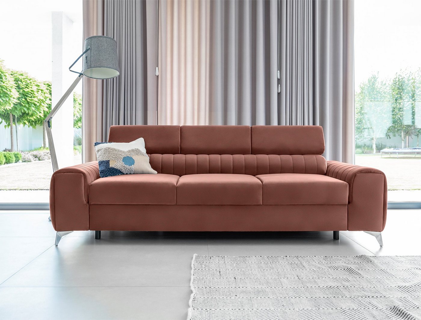 yourhouse24 Schlafsofa Laurence Wohnzimmer Schlaffunktion Bettkasten und Relaxfunktion von yourhouse24