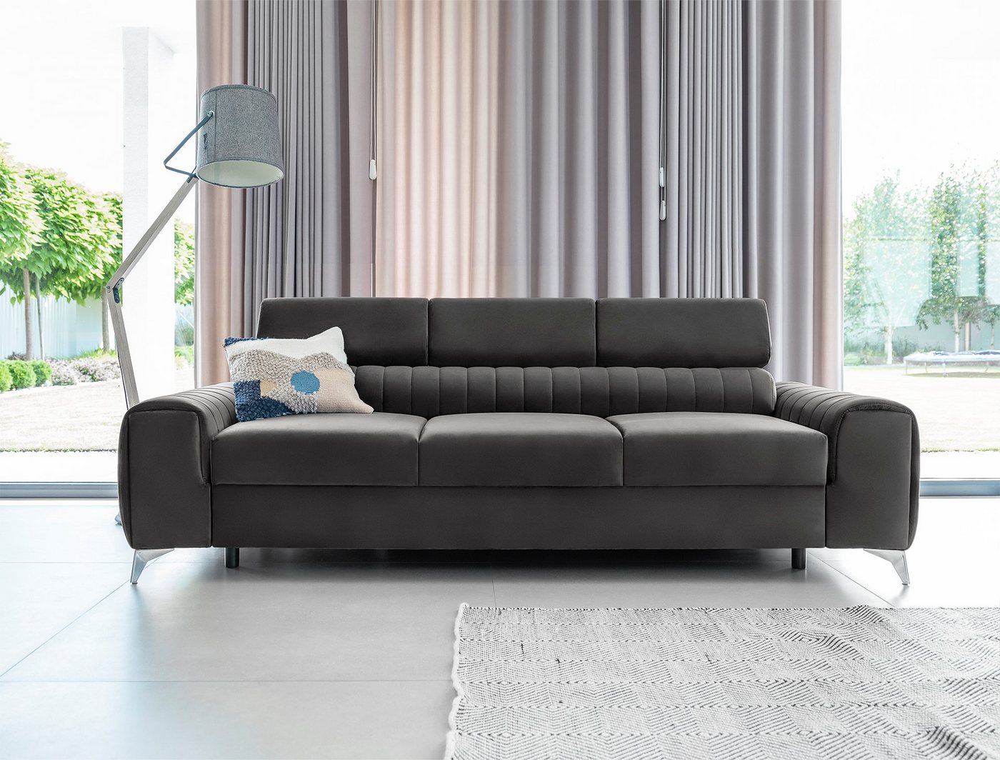 yourhouse24 Schlafsofa Laurence Wohnzimmer Schlaffunktion Bettkasten und Relaxfunktion von yourhouse24