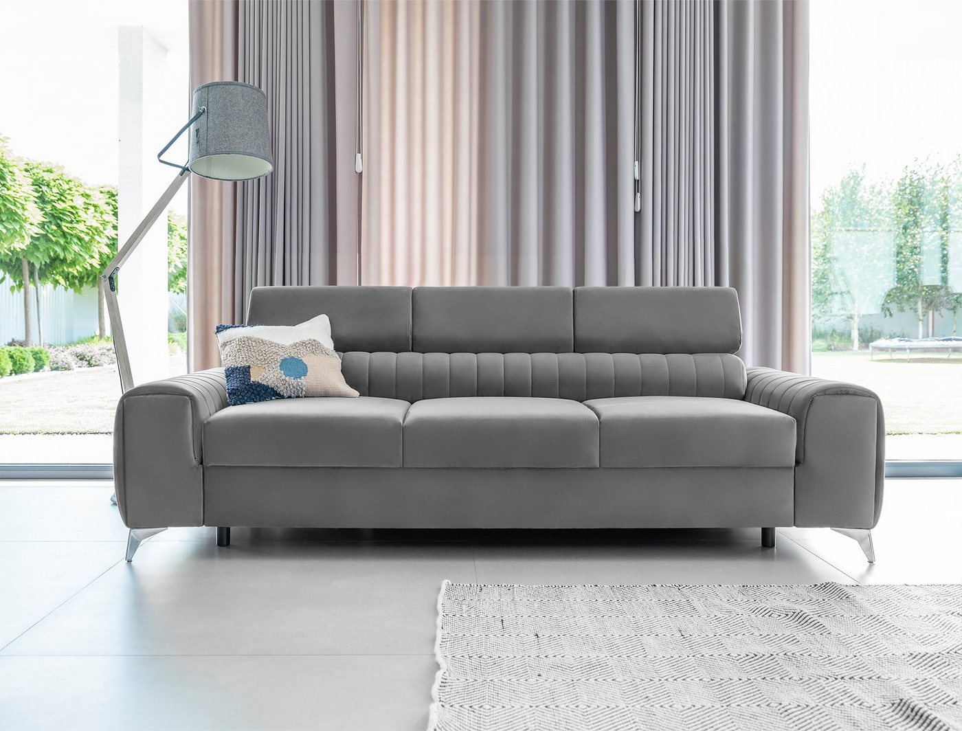 yourhouse24 Schlafsofa Laurence Wohnzimmer Schlaffunktion Bettkasten und Relaxfunktion von yourhouse24