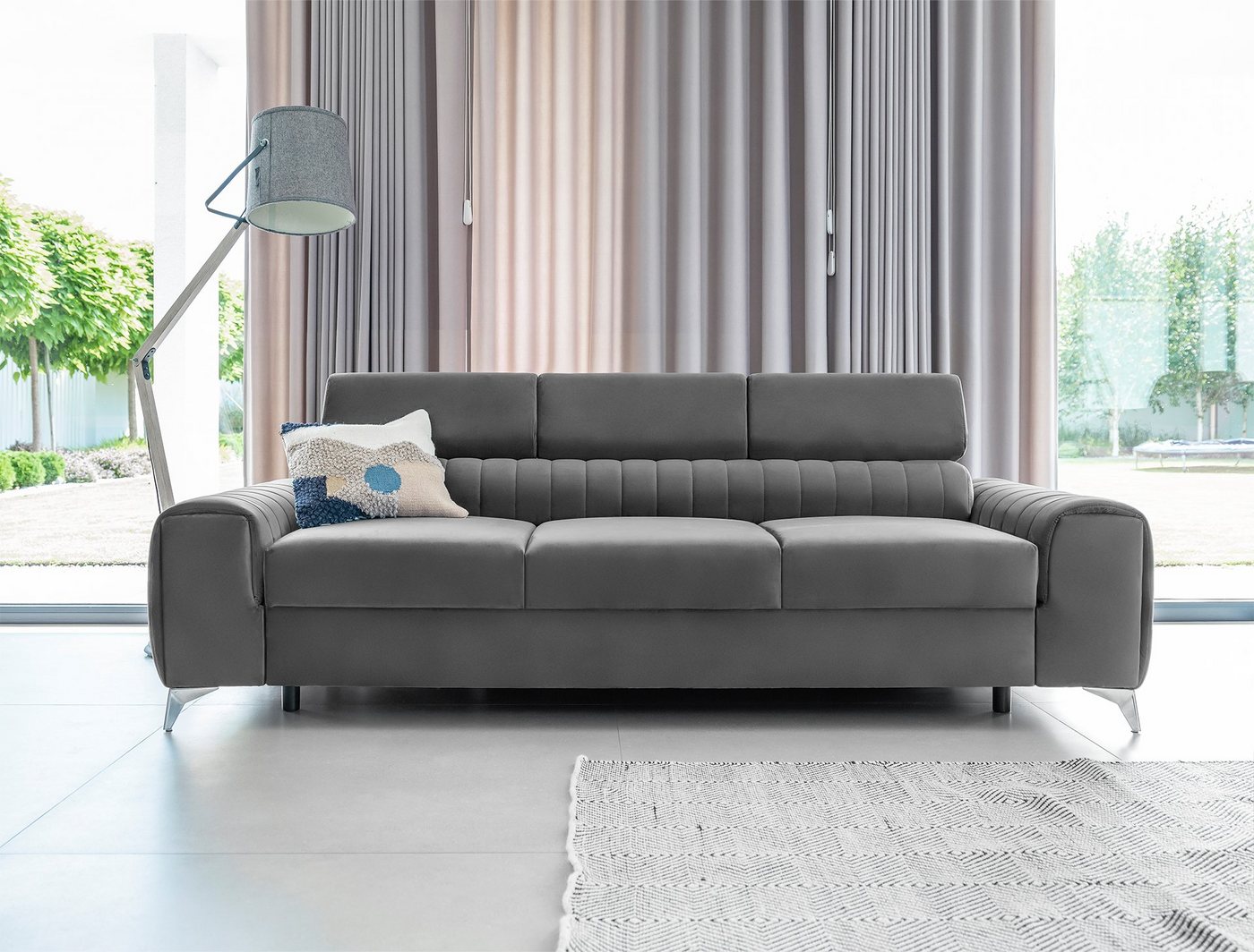 yourhouse24 Schlafsofa Laurence Wohnzimmer Schlaffunktion Bettkasten und Relaxfunktion von yourhouse24