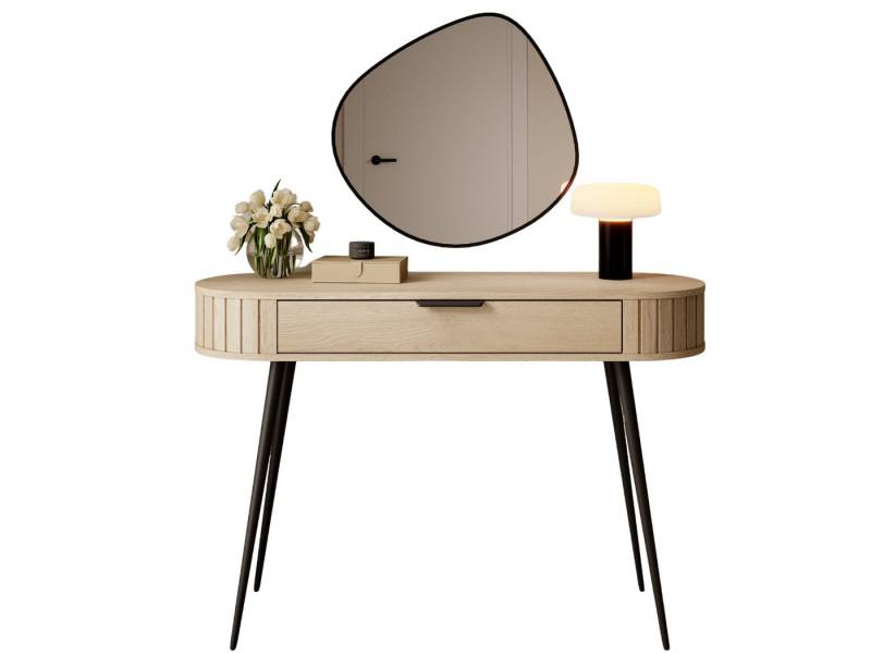 yourhouse24 Schminktisch Konsole mit Schublade MIZU, Cremona Eiche, mit Lamellen (1 Schminktisch, Konsole), Breite 120 cm von yourhouse24