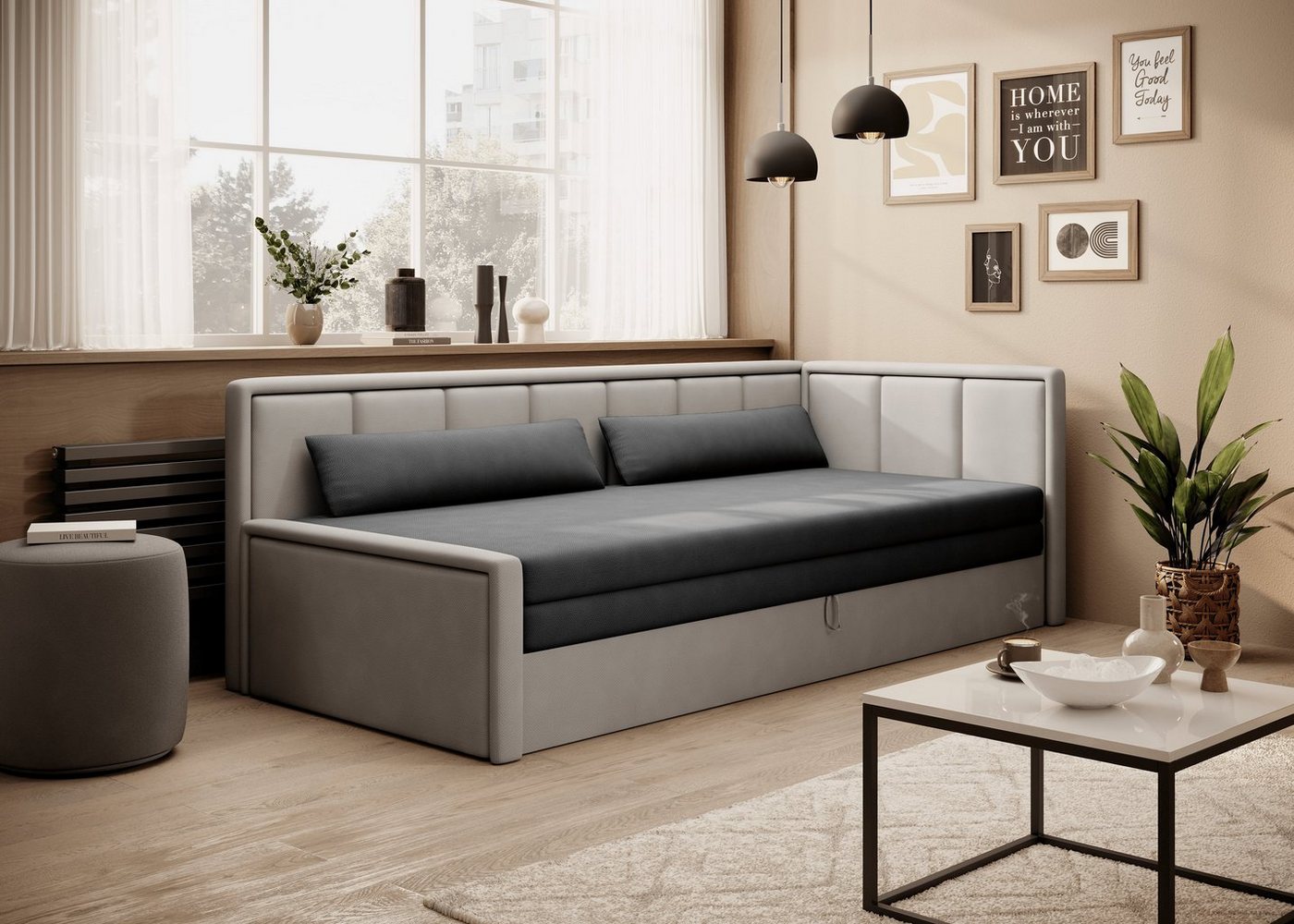 yourhouse24 Sofa Fulgeo Schlafsofa mit Schlaffunktion und Bettkasten von yourhouse24