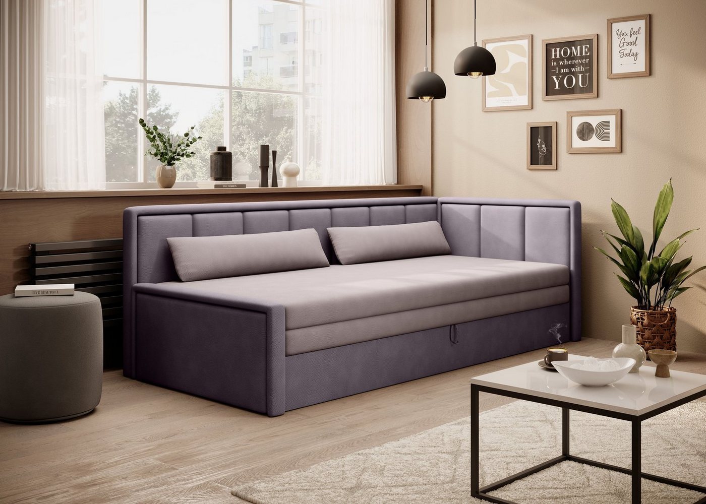 yourhouse24 Sofa Fulgeo Schlafsofa mit Schlaffunktion und Bettkasten von yourhouse24