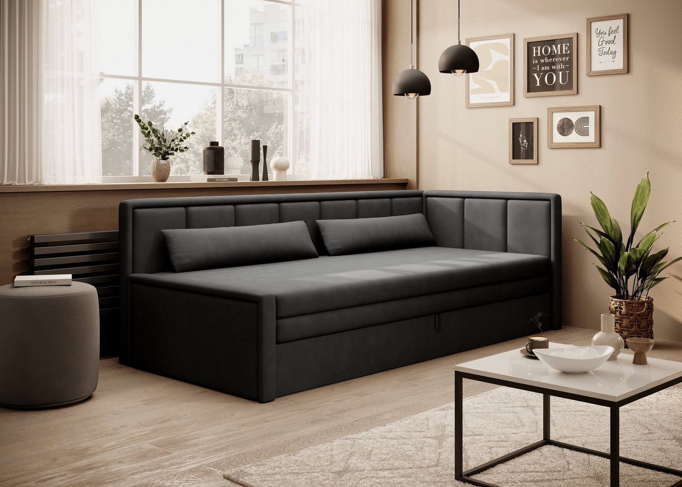 yourhouse24 Sofa Fulgeo Schlafsofa mit Schlaffunktion und Bettkasten von yourhouse24