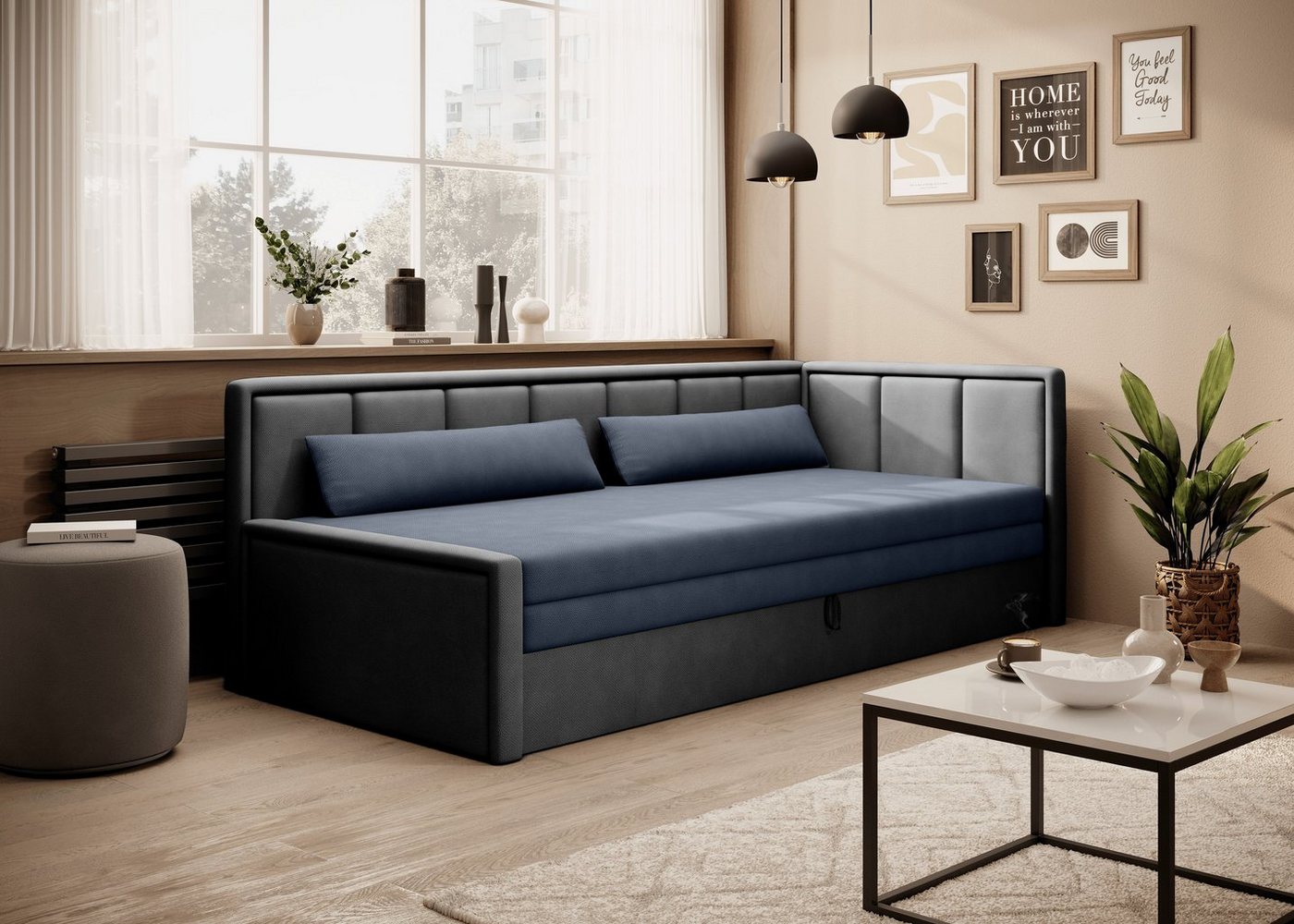 yourhouse24 Sofa Fulgeo Schlafsofa mit Schlaffunktion und Bettkasten von yourhouse24