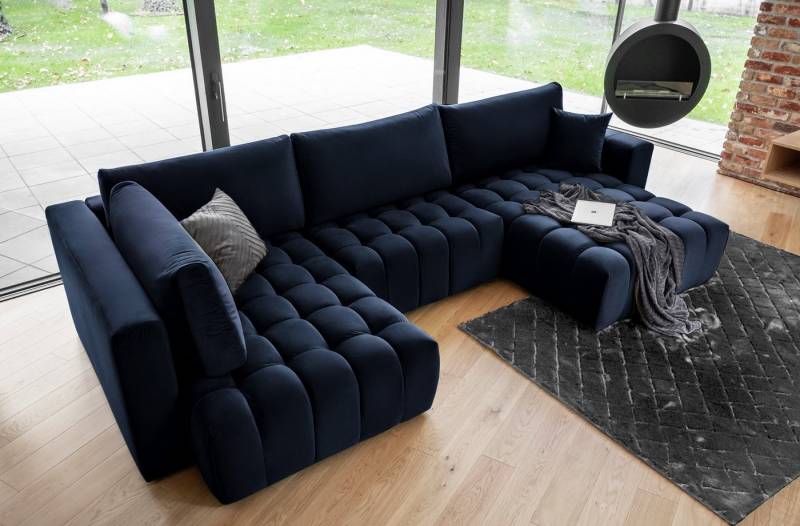 yourhouse24 Wohnlandschaft Bonito U, mit Schlaffunktion und Bettkasten, Ecksofa, U-Form Couch von yourhouse24