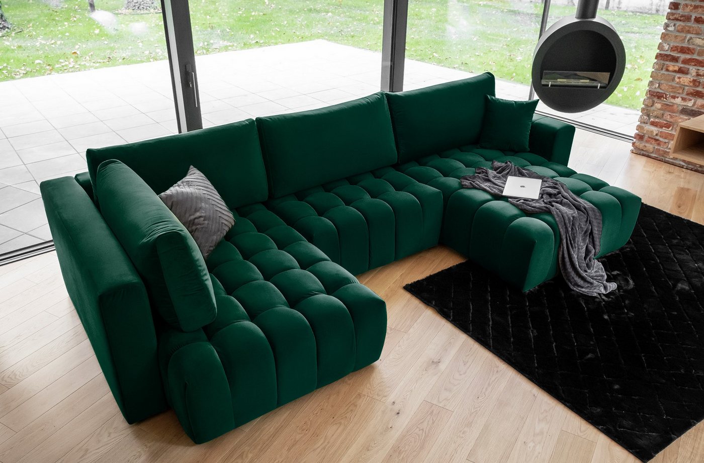 yourhouse24 Wohnlandschaft Bonito U, mit Schlaffunktion und Bettkasten, Ecksofa, U-Form Couch von yourhouse24