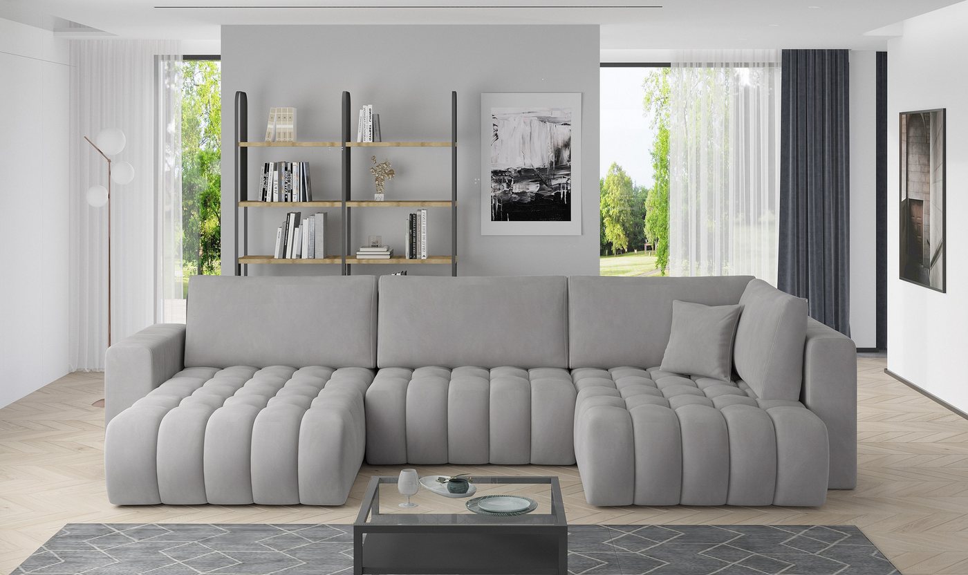 yourhouse24 Wohnlandschaft Bonito U, mit Schlaffunktion und Bettkasten, Ecksofa, U-Form Couch von yourhouse24