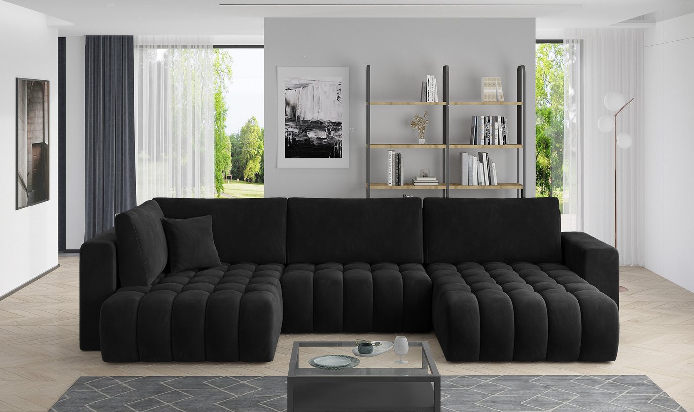 yourhouse24 Wohnlandschaft Bonito U, mit Schlaffunktion und Bettkasten, Ecksofa, U-Form Couch von yourhouse24