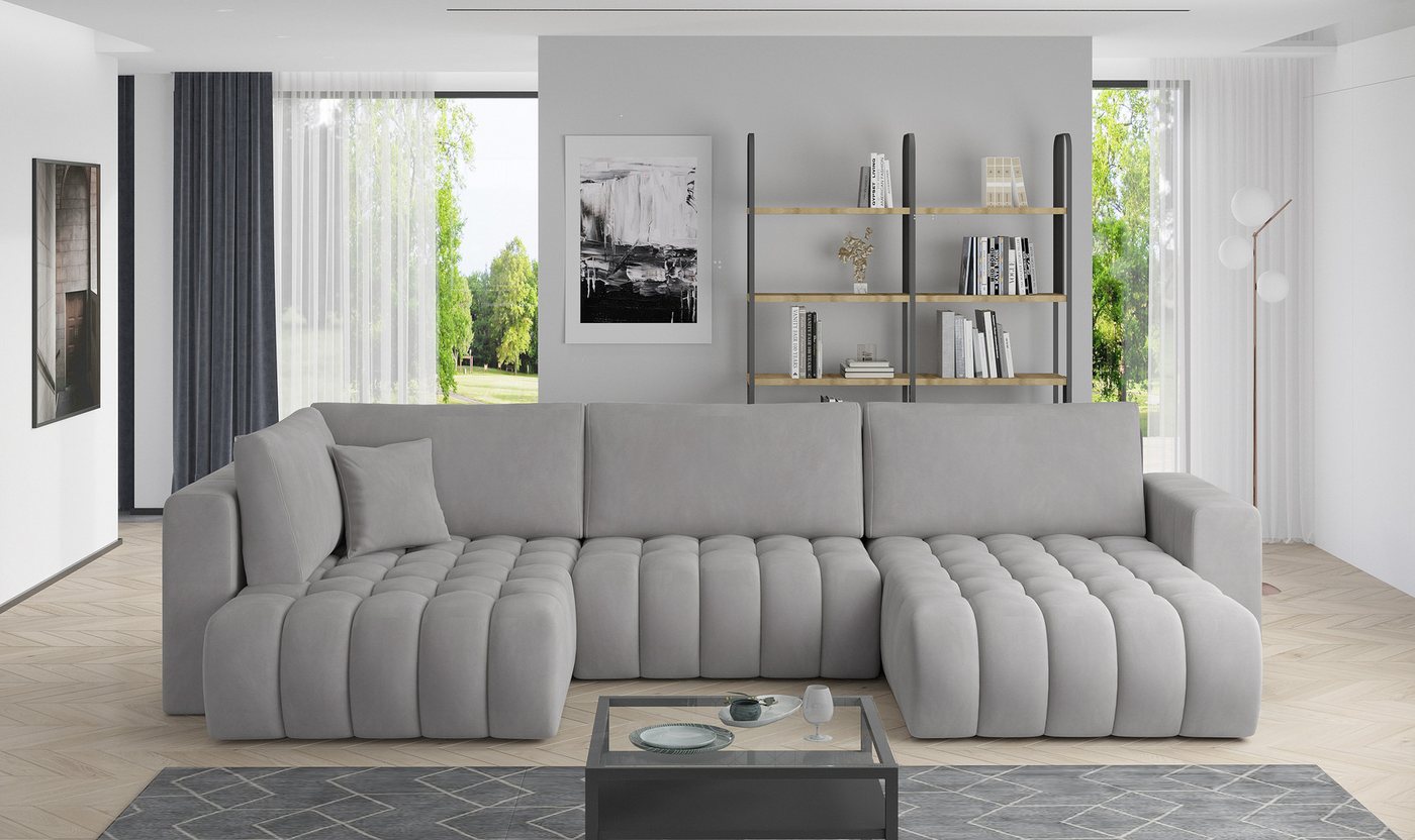 yourhouse24 Wohnlandschaft Bonito U, mit Schlaffunktion und Bettkasten, Ecksofa, U-Form Couch von yourhouse24