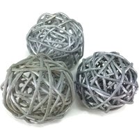 Rattan Kugel Kleine Silber Handwerk Handgemacht Hochzeit Dekorative Kugeln 3 Stück von yoursupply