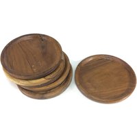 Untersetzer Holz Kreis Untertassen Trinken Handgemachte Teak Halter Spender Becherhalter 6 Stück von yoursupply