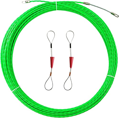 YOUTU® Fischband-Drahtzieher durch Wanddrahtfädler, mit Führungsfeder Einziehband φ4,5mm, Kabeleinzug Einziehhilfen in ideales Einzugsband zur Kabelverlegung Leerrohre (15M) von youtu