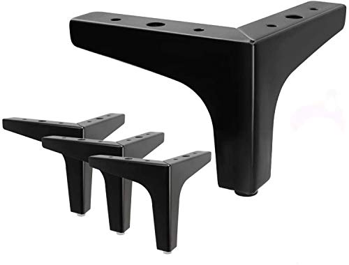 Metall Möbelfüße, 4 Stück Ersatz Dreieck Tischbeine, geeignet für Schrank, Sofa, Couchtisch, TV-Schrank und andere Möbelbeine. (Schwarz 10cm) von youtu