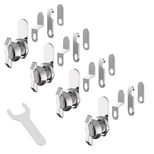Schlüsselloses Nockenschloss, Schlüsselloses Schloss für Schranktür, Daumenknaufschlösser, Zinklegierung, für Briefkasten, Schubladen, Schrank, Schrank (16mm 4 Stück) von youtu