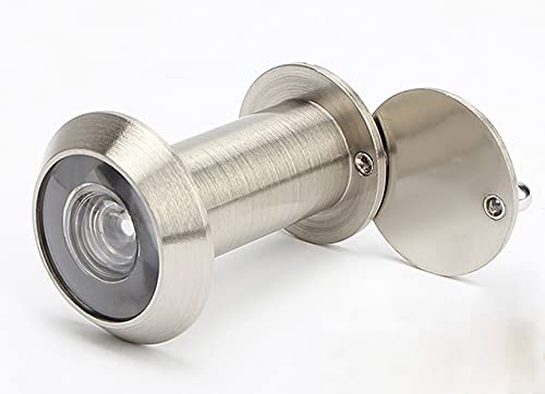 YOUTU® Türspion Weitwinkel, Türbetrachter Guckloch, Massives Messing Körper und Weitwinkel HDglaslinse,220 Grad Betrachtungswinkel, Bohrloch Ø 16mm. (Gebürstetes Silber) von youtu