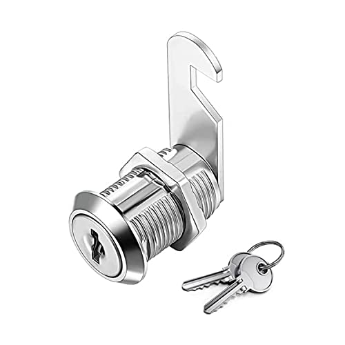 YOUTU® Briefkastenschloss Zylinderschloss, Zylinder Cam Lock, Möbelschloss Schrankschloss Spindtürschloss Schubladeschloss mit 2 Schlüsseln, Größenauswahl 16mm 20mm 25mm 30mm (16mm) von youtu