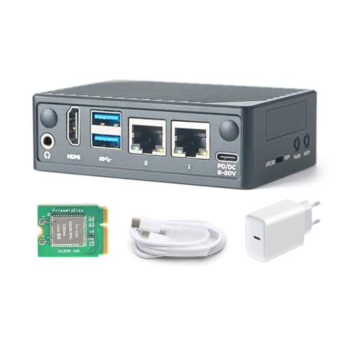 youyeetoo FriendlyElec NanoPi M5 Single Board Computer – Rockchip RK3576 SBC mit HDMI, Dual GbE, M.2 NVMe und SDIO WiFi-Buchsen, UFS 2.0-Speicherunterstützung (4GB RAM,Mit WiFi und Netzteil) von youyeetoo