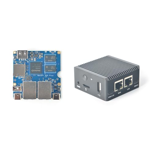 youyeetoo FriendlyElec Nanopi R2S Plus mini Router, 1GB DDR4, 32GB eMMC, RK3328 Soc, OpenWRT mit Dual-Gbps Ethernet, für IOT NAS Smart Home Gateway, Portable Travel (R2S Plus Standard) von youyeetoo