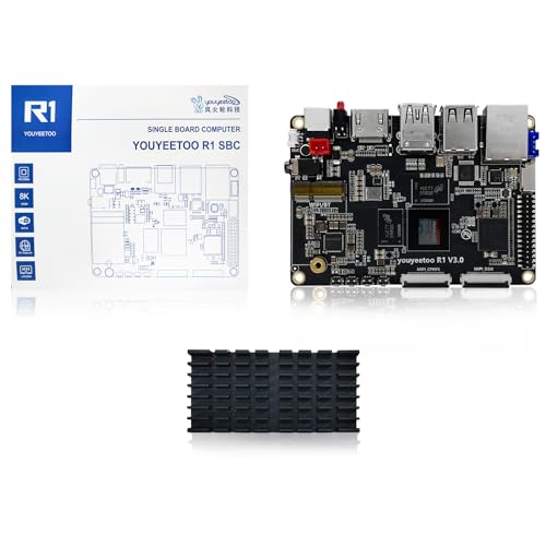 youyeetoo R1 Single Board Computer -Basic Rockchip RK3588S -8K Display -Unterstützung HDMI 2.1, SATA 3.0, PCIe 2.0 SSD, USB Host x5, NFC -AIoT/NAS -Android 13/Debian (8GB + 64GB,V3.0) von youyeetoo