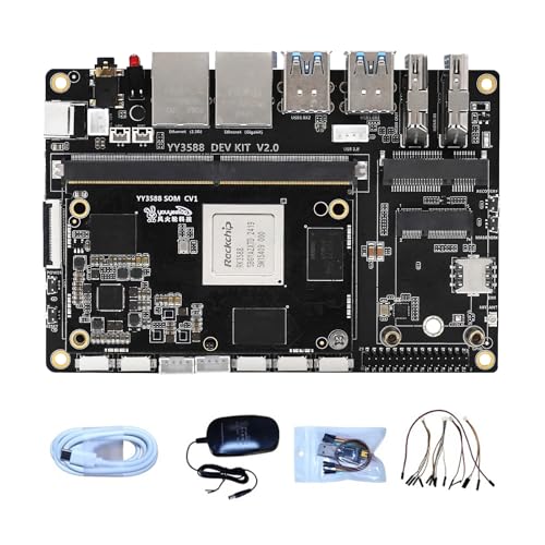 youyeetoo YY3588 Single Board Computer – RK3568 SoC (8-Kern), 6TOPS NPU, 4/8/16/32 GB RAM, 4G/LTE/NFC-Unterstützung, für Edge AI & IoT, lokales großes Modell (32GB RAM+256GB eMMC,Standard-Kit) von youyeetoo