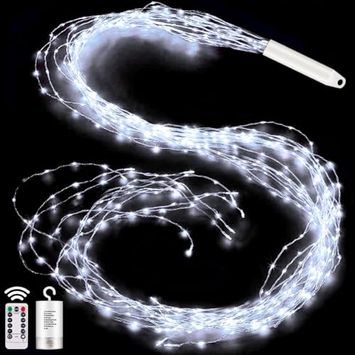 yowin Lichterkette Klein 2M 200 LED Lichterschweif mit Batterie, Timer, Fernbedienung, Lichterstrang 8 Modi Wasserfall Lichterkette Wasserdicht Lichterbündel für Gießkanne Außen Innen Deko - Weiß yowin Lichterkette Klein 2M 200 LED Lichterschweif mit Batterie, Timer, Fernbedienung, Lichterstrang 8 Modi Wasserfall Lichterkette Wasserdicht Lichterbündel für Gießkanne Außen Innen Deko - Weiß von yowin