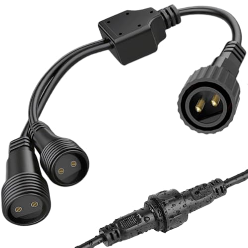 yowin Lichterkette Verteiler 2 Polig Weihnachtsbeleuchtung Stromverteiler, Lichterketten Verbinder IP65 Wasserdicht Kabel Steckverbinder, Y Verteiler für Aussen Weihnachten Lichter - 2 Wege yowin Lichterkette Verteiler 2 Polig Weihnachtsbeleuchtung Stromverteiler, Lichterketten Verbinder IP65 Wasserdicht Kabel Steckverbinder, Y Verteiler für Aussen Weihnachten Lichter - 2 Wege von yowin