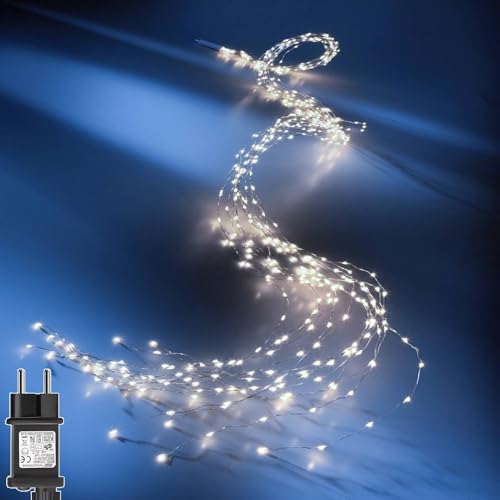 yowin Lichterschweif 2M 200 LED Weihnachtsbeleuchtung mit Strom, Timer, Lichterstrang 8 Modi Wasserfall Lichterkette Wasserdicht Lichterbündel für Weihnachten Außen Innen Deko - Weiß yowin Lichterschweif 2M 200 LED Weihnachtsbeleuchtung mit Strom, Timer, Lichterstrang 8 Modi Wasserfall Lichterkette Wasserdicht Lichterbündel für Weihnachten Außen Innen Deko - Weiß von yowin
