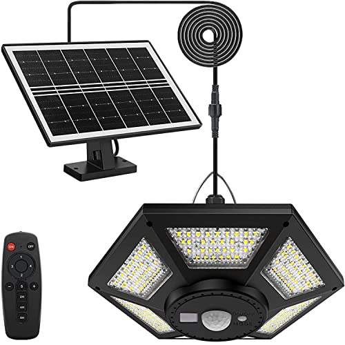 yowin Solarlampen für Innen & Außen Hängend, 180 LED Solar Hängelampe Outdoor 5 Modi 1000LM Pavillon Beleuchtung mit Fernbedienung, IP65 Wasserdicht Solar Pendelleuchte für Balkon Decke Garage Garten von yowin