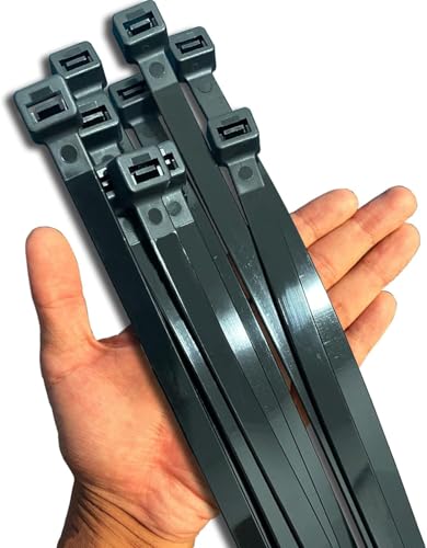 Kabelbinder 1000mm Lang UV Beständig Breit 12mm, Dicke Kabelbinder Extra Stark Extrem 113kg Outdoor, Schwerlast Kabelbinders Groß 1m Cable Zip Ties 18 Stück von yoyoellafa