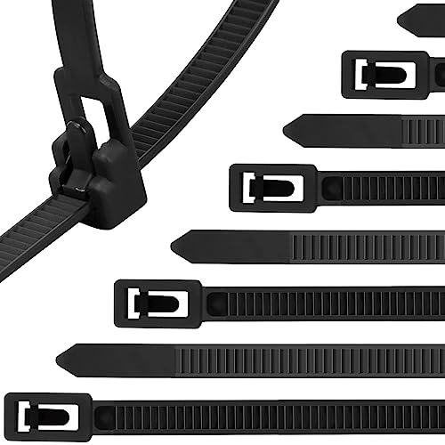 Wiederverwendbare Kabelbinder Wiederverschließbar 150mm x 4,8mm Kabelbinders Schwarz Klein100 Stück Flexibel Cable Ties 15 cm UV Beständig Nylon Waterdicht Zip Tie Wraps Wire Ties von yoyoellafa