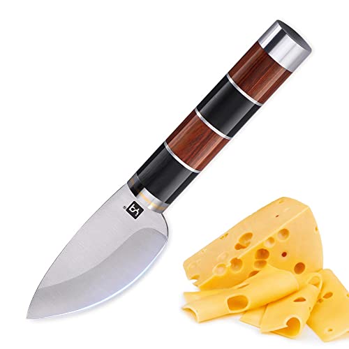 YQ Premium Käsemesser für Käseplatten zubehör,Parmesanmesser Käsehobel Käseschneider,3.2" Bunter Holzgriff Cheese Knife(A-Herzkäsemesser) von yq