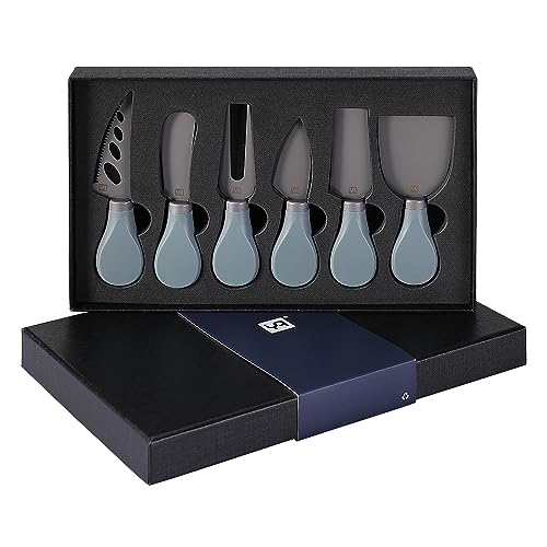 yq 6pcs Käsemesser Set für Charcuterie Board Zubehör,Cheese Knife Set Titanium Plating Cheese Slicer Schneidemesser Set für Jahrestag, Party, Housewarming, Geburtstage, Hochzeit(B-grün) von yq