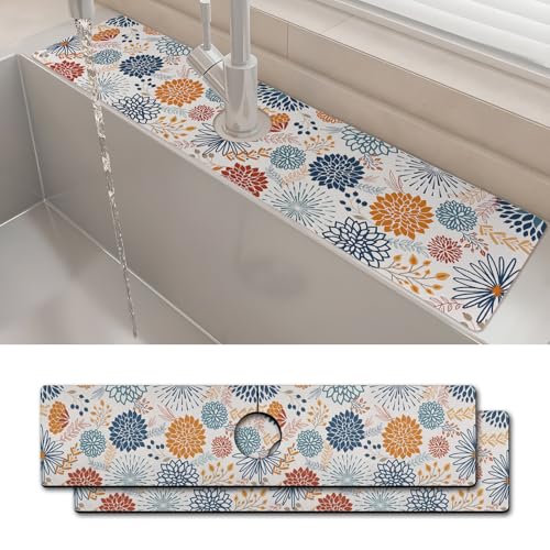 2 Stück 61 x 14 cm Küchenspüle Spritzschutz Wasserhahn Matte Mandala Super saugfähig schnell trocknend Wasserhahn Schutz & Abtropfmatte Spüle Spritzschutz hinter Wasserhahn für Küche Badezimmer 2 Stück 61 x 14 cm Küchenspüle Spritzschutz Wasserhahn Matte Mandala Super saugfähig schnell trocknend Wasserhahn Schutz & Abtropfmatte Spüle Spritzschutz hinter Wasserhahn für Küche Badezimmer von yrhsnclsdg