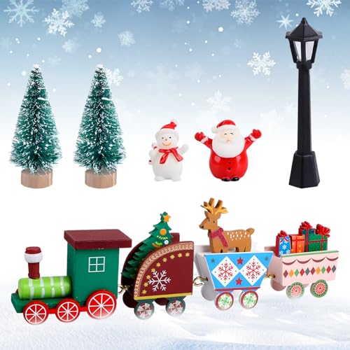 ysister 7 Stück Wichteltür Set,Wichteltür Zubehör Weihnachten Set,Wichteltür Zubehör Weihnachten Komplettset Wichtel Zubehör Set Straßenlampe Schneemann Deko Für Weihnachten, DIY Geschenk für Kinder von ysister