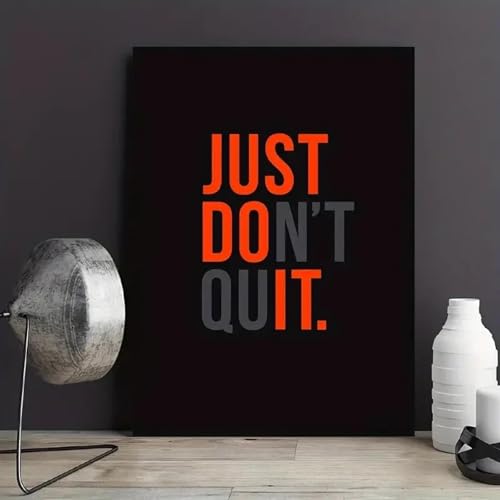 ytonghao Gedrucktes Gemälde auf Leinwand, „Just Don't Quit Work Out“, motivierende Inspiration, Grafikdesign, Wanddekoration, Zuhause, 50 x 75 cm, ohne Rahmen ytonghao Gedrucktes Gemälde auf Leinwand, „Just Don't Quit Work Out“, motivierende Inspiration, Grafikdesign, Wanddekoration, Zuhause, 50 x 75 cm, ohne Rahmen von ytonghao