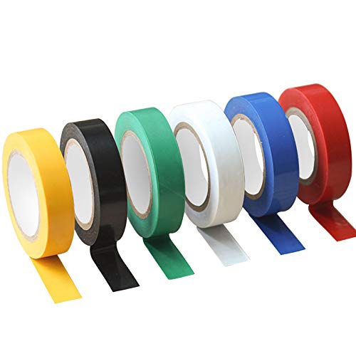 ytorgr 6 Stück Isolierband Farbig Set | 16 mm x 15m Universal Isolierband Dichtband für Verkabelungsprojekte und Reparaturen von ytorgr