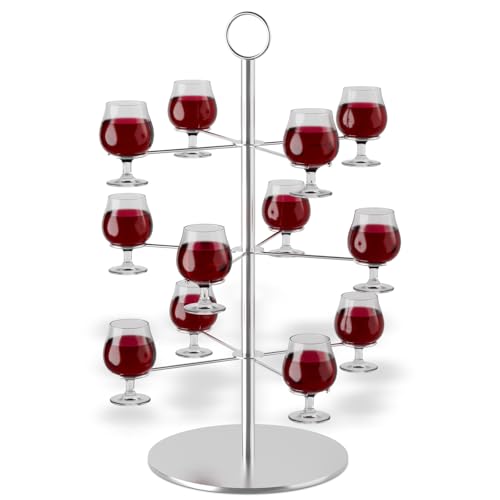 ytrogr Getränke Tower für 12Gläser Abnehmbar Champagner Turm Weinglas Abnehmbar Champagner Turm Cocktailbaumständer von ytorgr